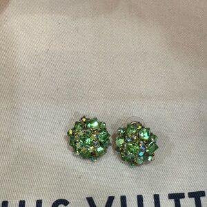 Vintage Green Crystal Earrings